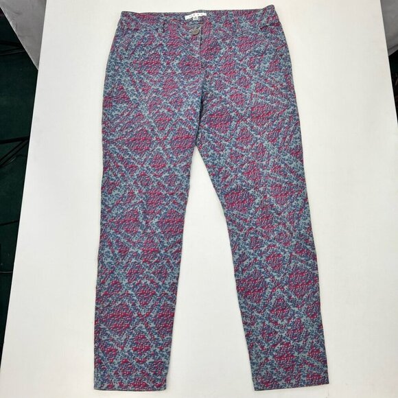 Cabi Womens Palm Beach Ankle Skinny Pants 806 Multicolor Floral Mid Rise Zip 8 - Picture 1 of 10